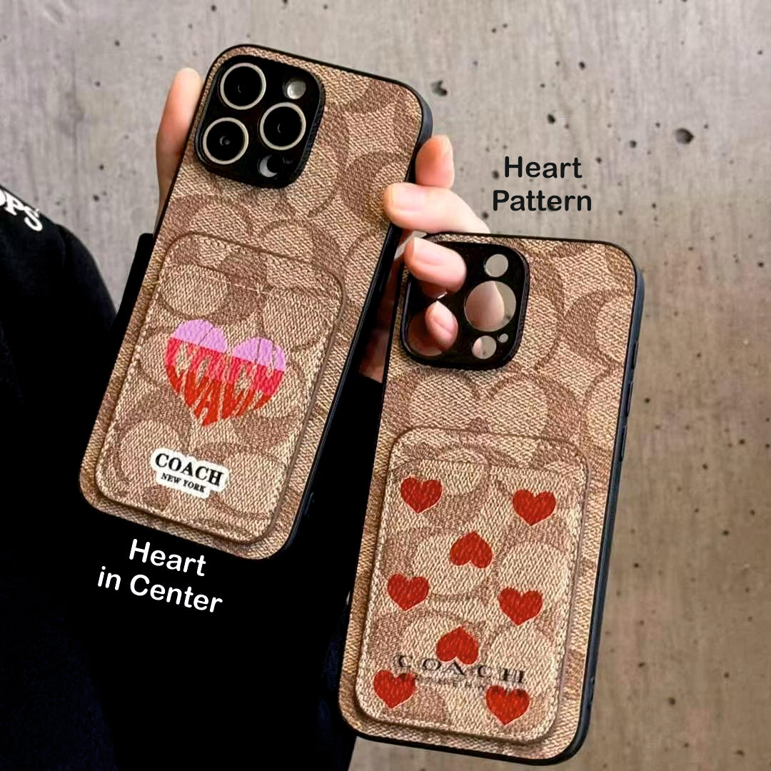 Luxury Branded Leather Wallet Case For iPhone