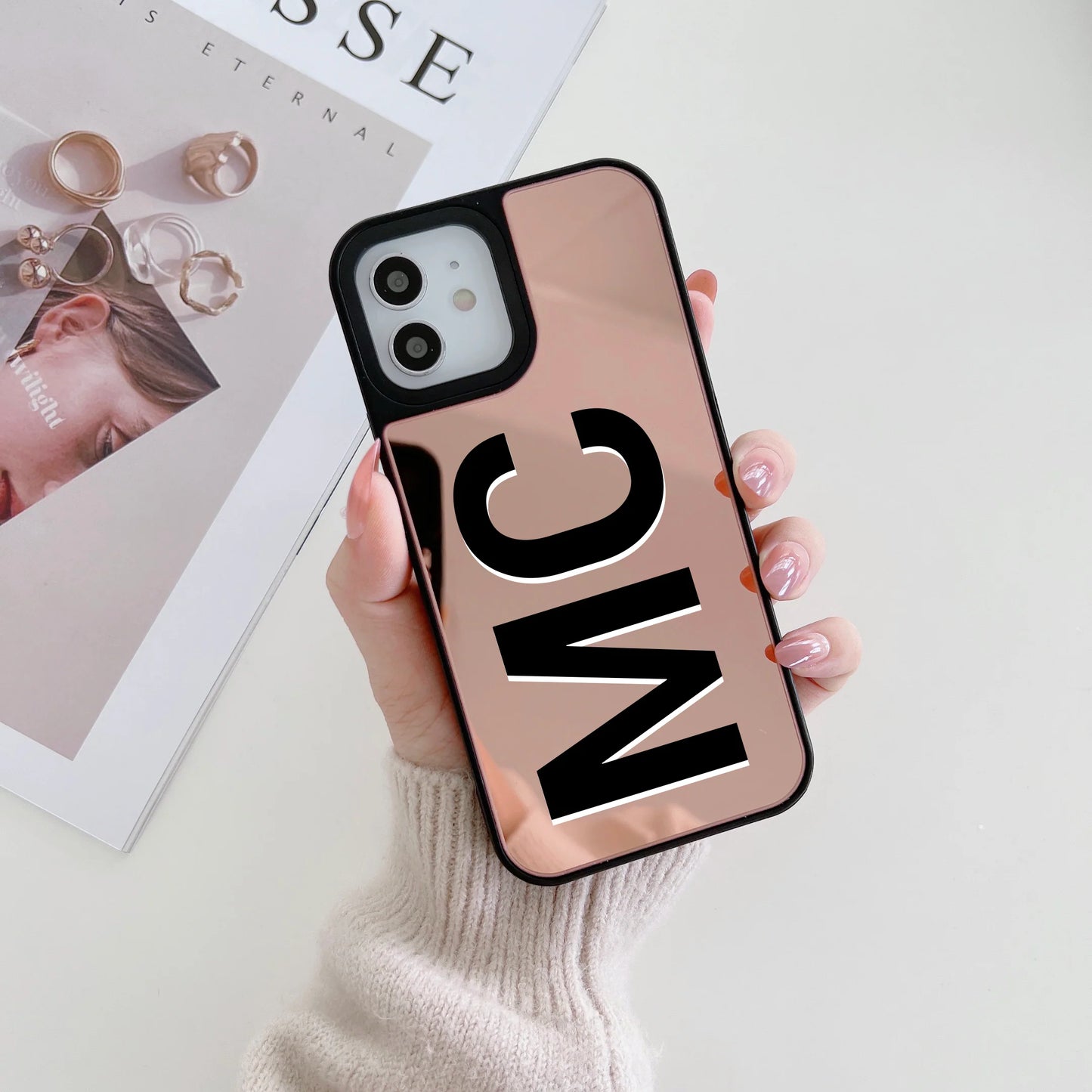 Reflective Mirror Customised Case for iPhone ( Rose Gold )