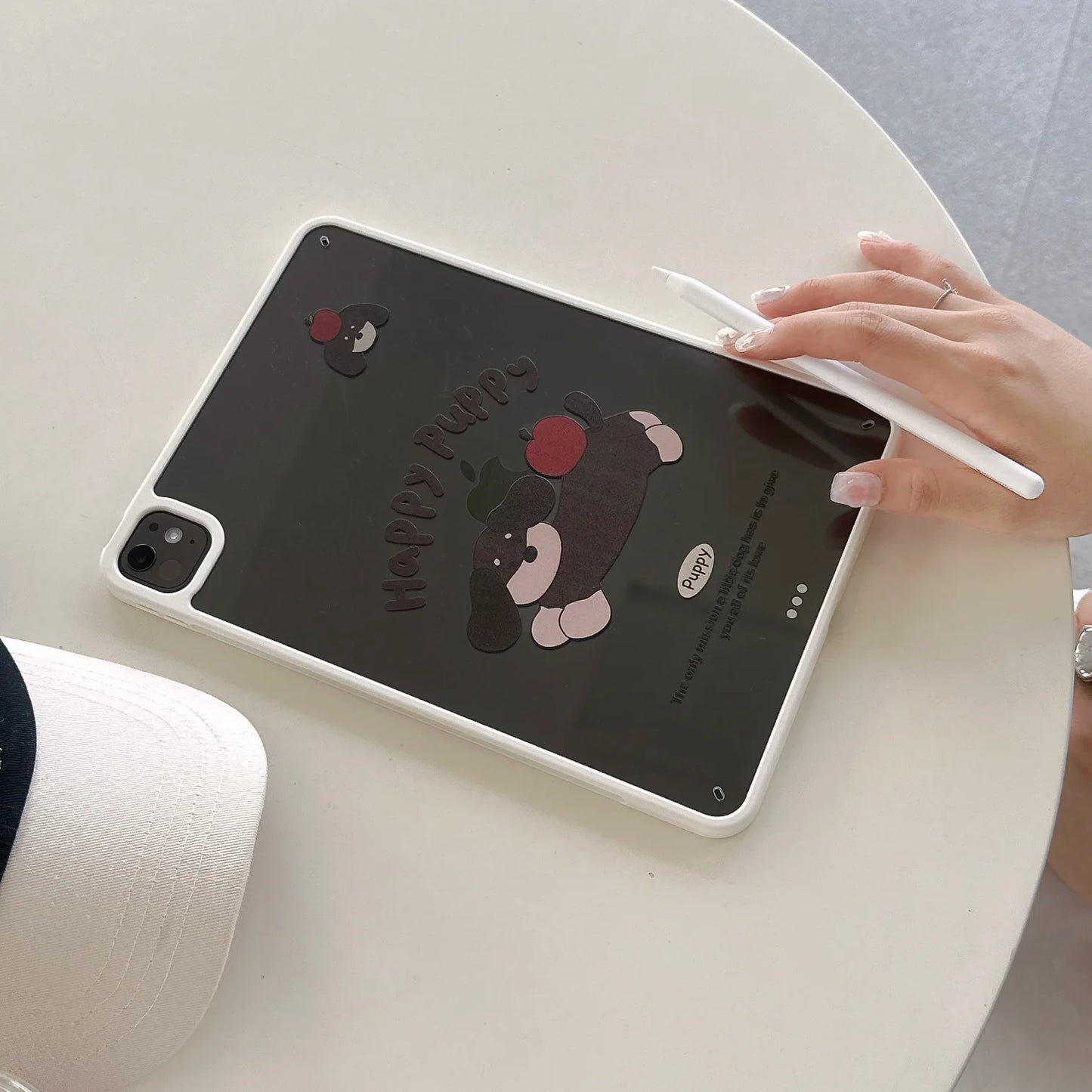 Cute Puppy Print iPad Case – Soft Back Cover with Apple Design for iPad Models