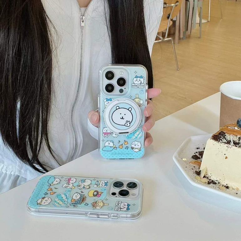 Puppy Family Silicon Case For iPhone With Puppy Magsafe Holder