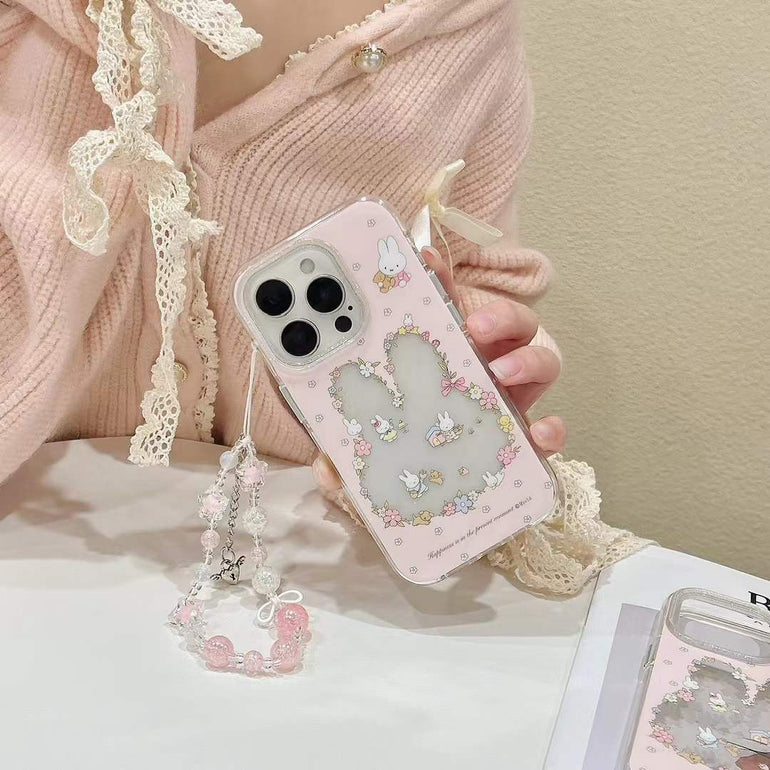 Bunny's Life Flower Silicon Case For iPhone With Cute Charm