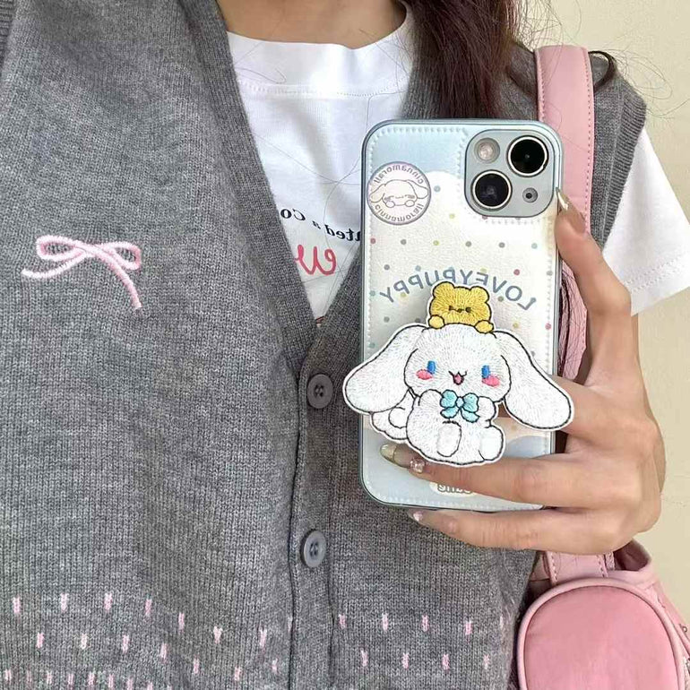 Lovely Puppy Leather Case For iPhone With Puppy Stand