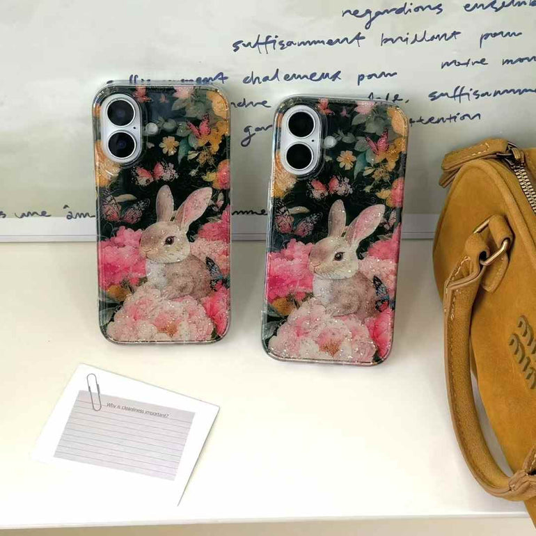 Glitter Bunny Silicon Case For iPhone