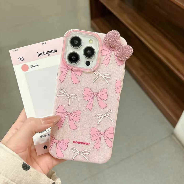 Bow Silicon Case For iPhone With Charm