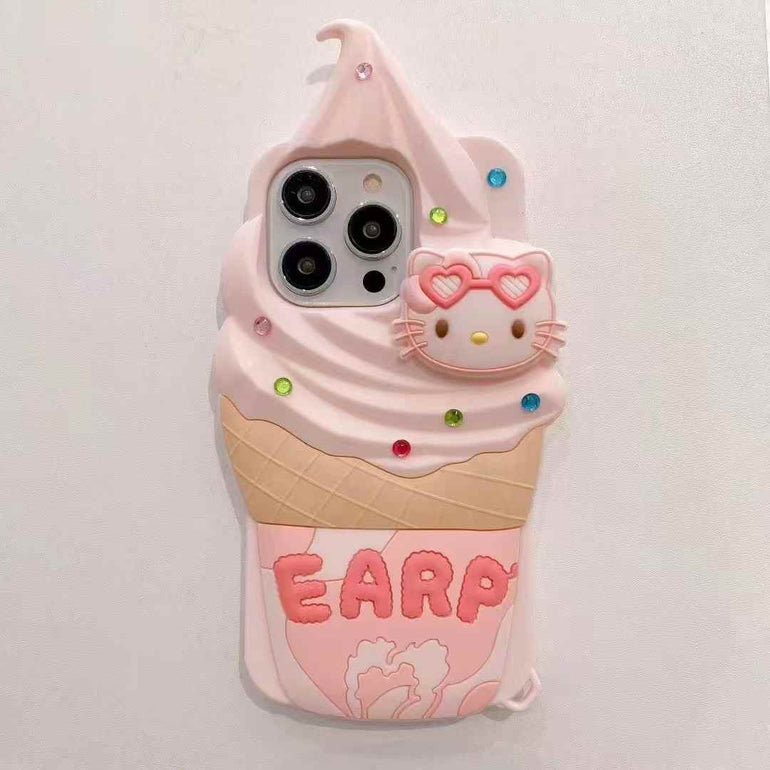 Kitty Flavour Ice Cream 3D Silicon Case For iPhone