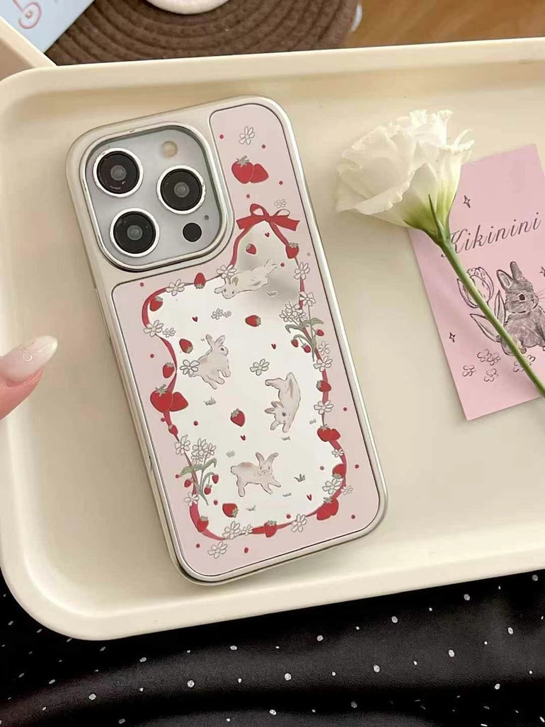 Bunny Likes Strawberry Designer Case For iPhone