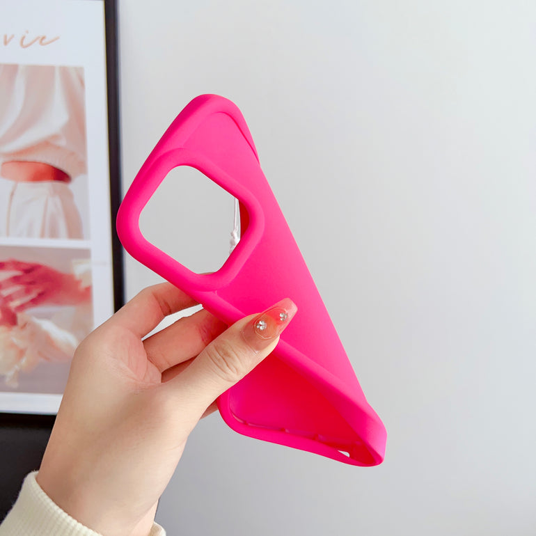 Solid Color iPhone Case With Beaded Charm ( Deep Pink )