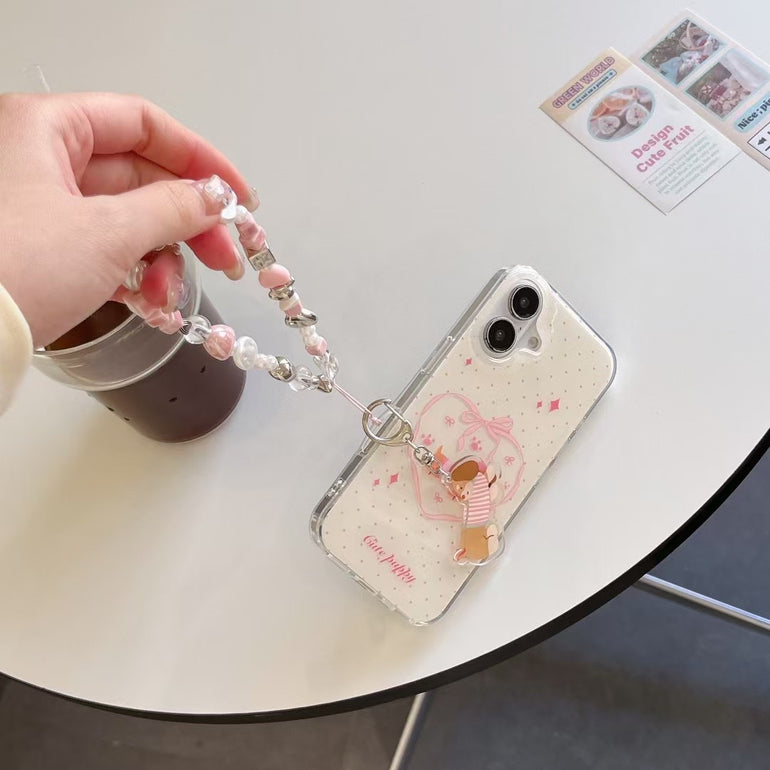 Dog In Heart Silicon iPhone Case With Charm