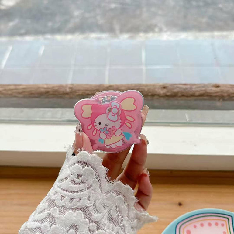 Flower Pattern Magsafe Silicon iPhone Case With Butterfly Kitty Holder