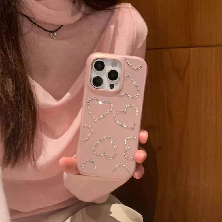 Stone Heart Pattern Case For iPhone