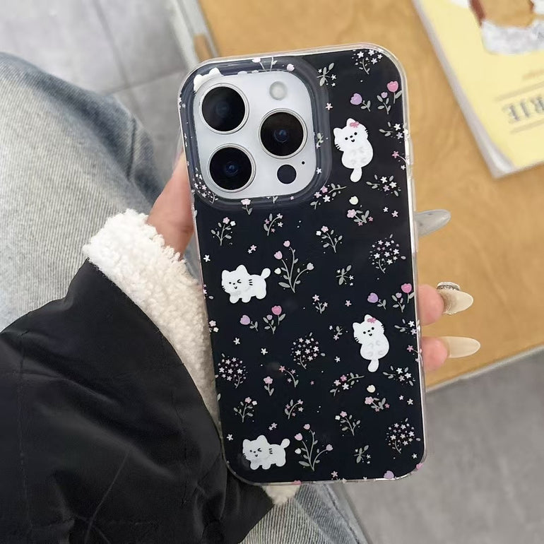 Floral Cat Designer Case For iPhone