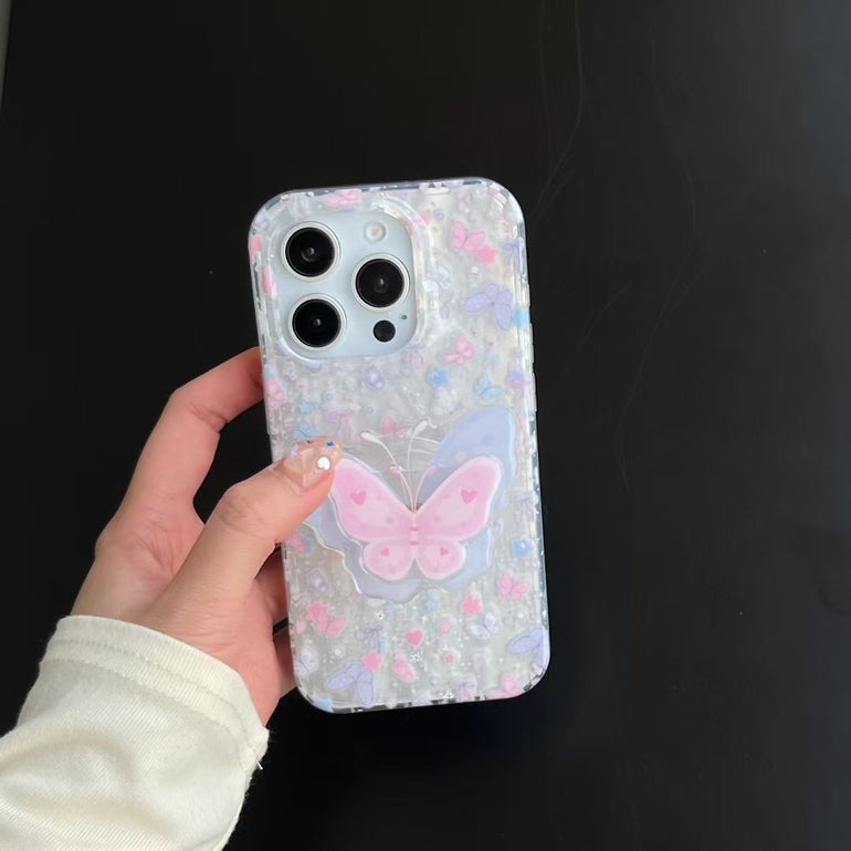 Love Butterfly Silicon Case For iPhone With Butterfly Holder