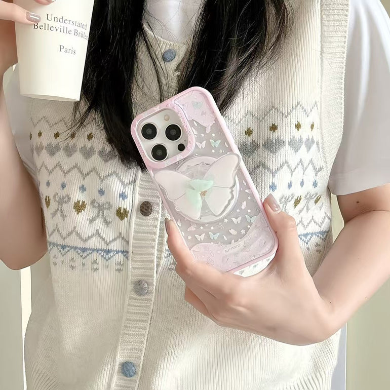 Butterfly Designer Ripple Magsafe iPhone Case With Butterfly Magsafe Holder
