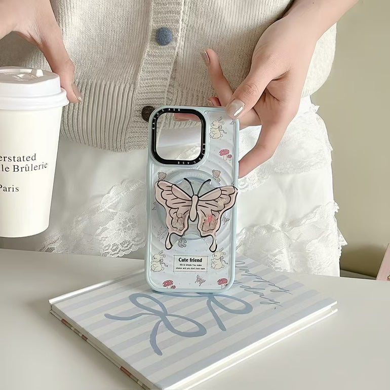 Butterfly Designer Ripple Magsafe iPhone Case With Butterfly Magsafe Holder