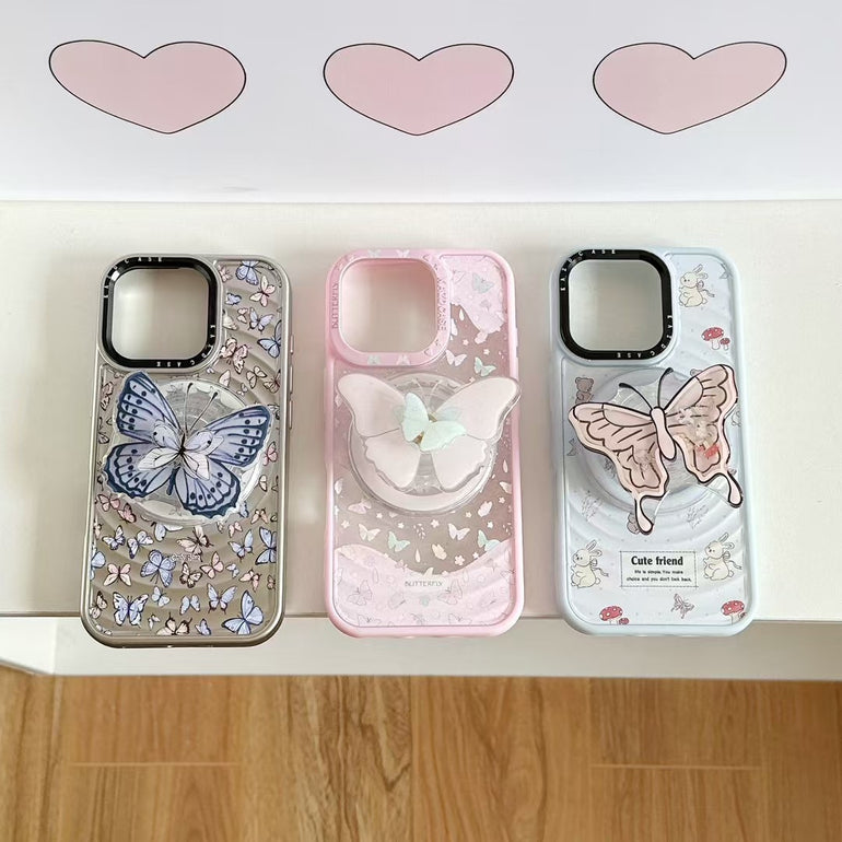 Butterfly Designer Ripple Magsafe iPhone Case With Butterfly Magsafe Holder