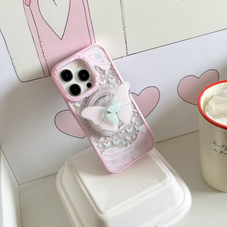 Butterfly Designer Ripple Magsafe iPhone Case With Butterfly Magsafe Holder