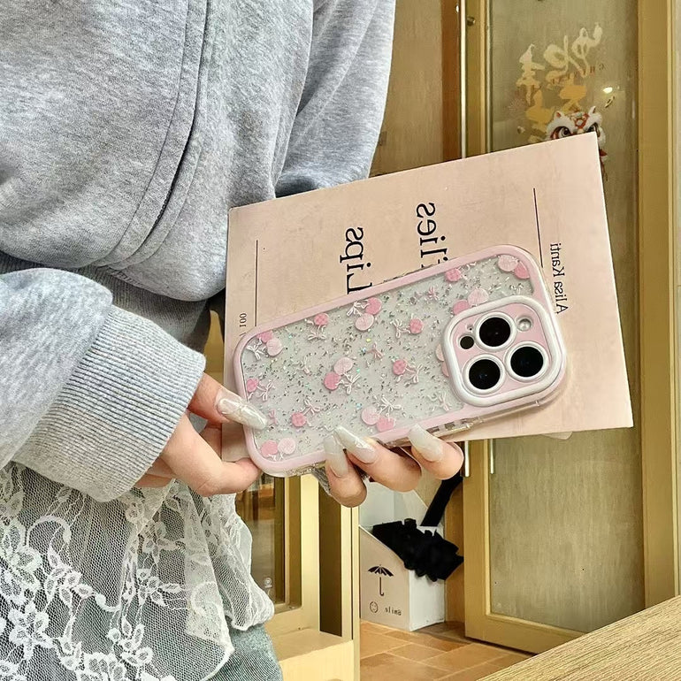 Transparent Cherry Bow Designer iPhone Case