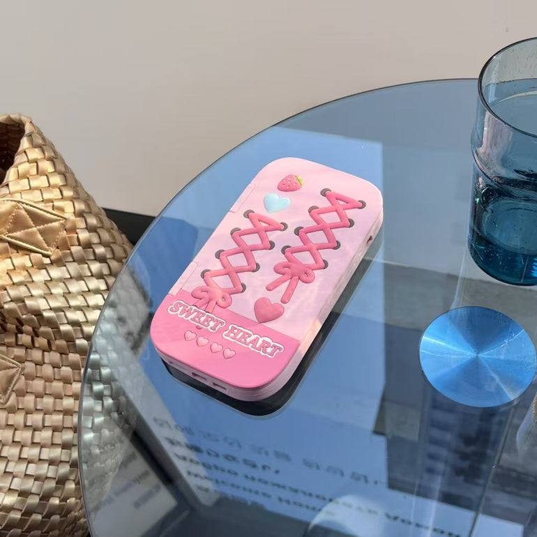 Sweet Heart ! Flip Mirror Case For iPhone