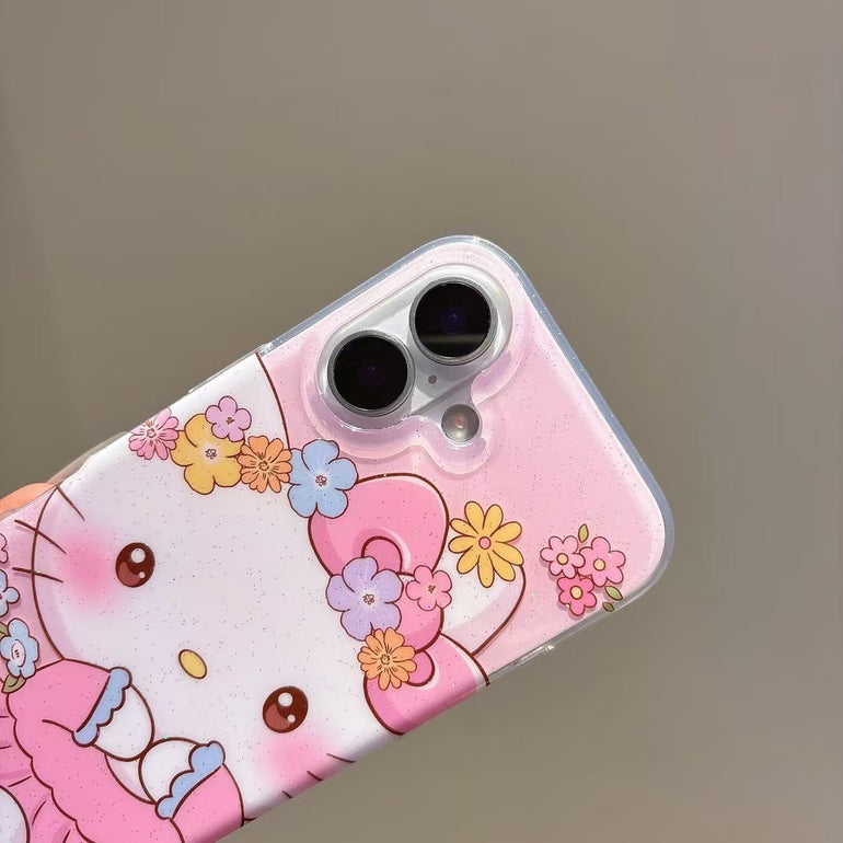 Kitty Blushing Designer Case For iPhone With Charm