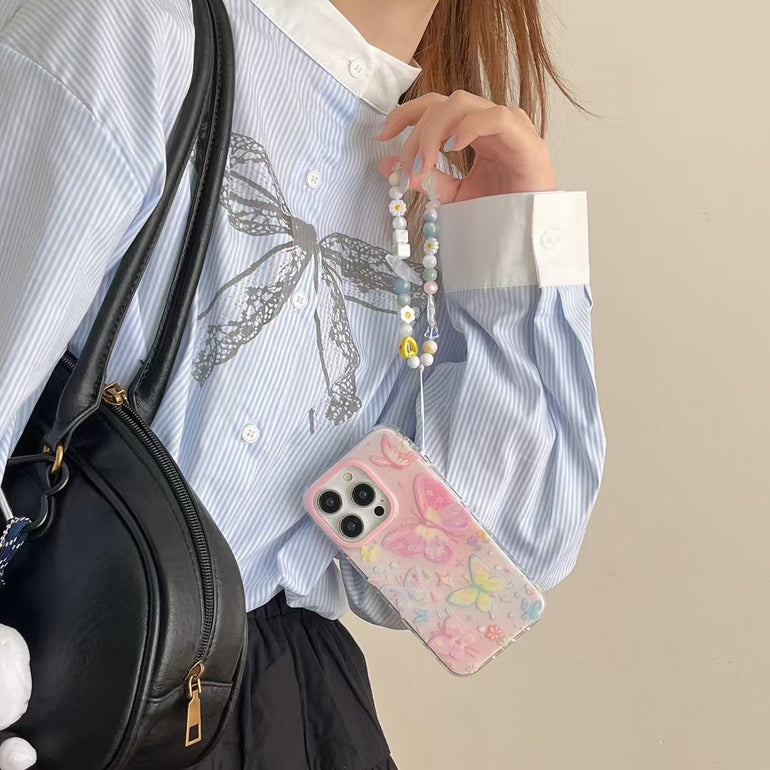 Butterfly Family Silicon iPhone Case For iPhone With Butterfly Charm