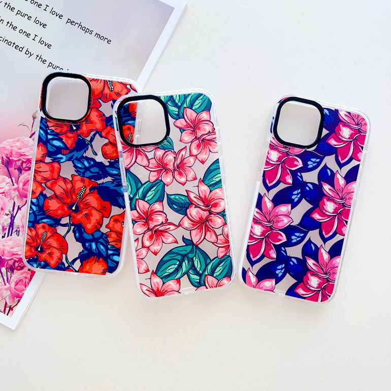 Bright Floral Designer Impact Proof Silicon Phone Case for iPhone