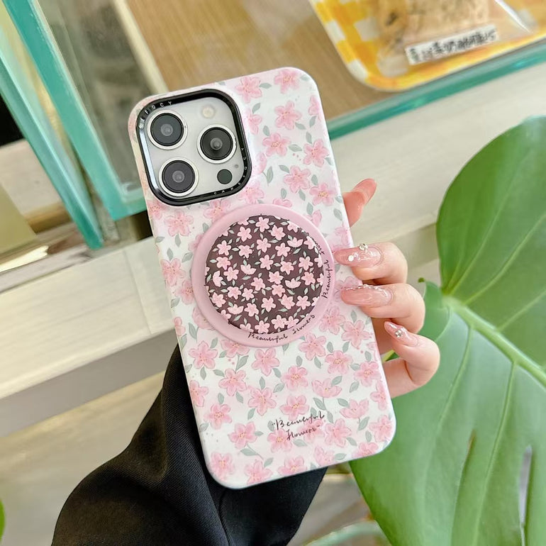 Floral Designer Magsafe iPhone Case With Magsafe Holder