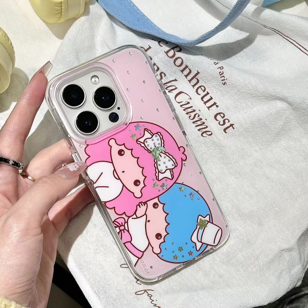 Cute Babies Silicon Case For iPhone With Charm