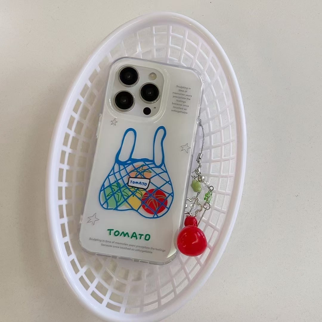 Tomato Designer Case For iPhone With Charm
