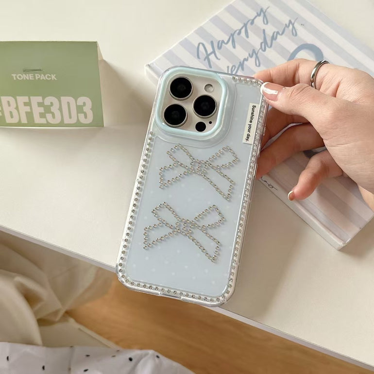 Beaded Bow Silicon Case For iPhone