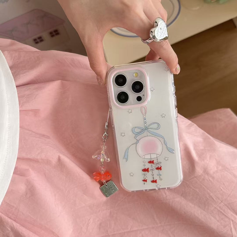 Hanging Fish Designer Case For iPhone With Charm