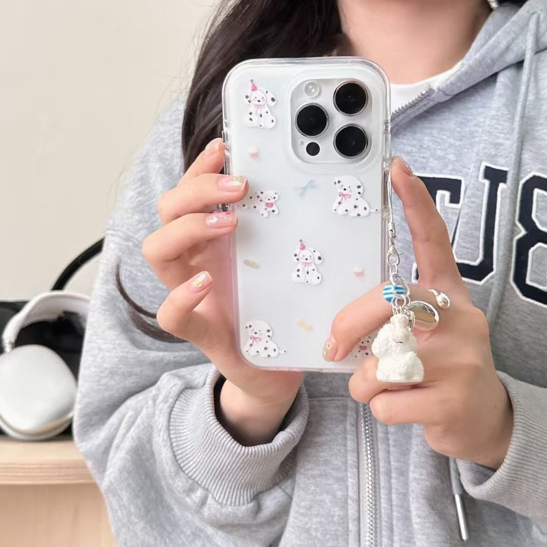 Puppy Pattern Silicon Case For iPhone With Puppy Charm