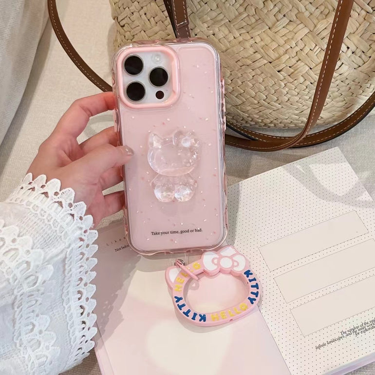 Cute Kitty Silicon Case For iPhone With Charm
