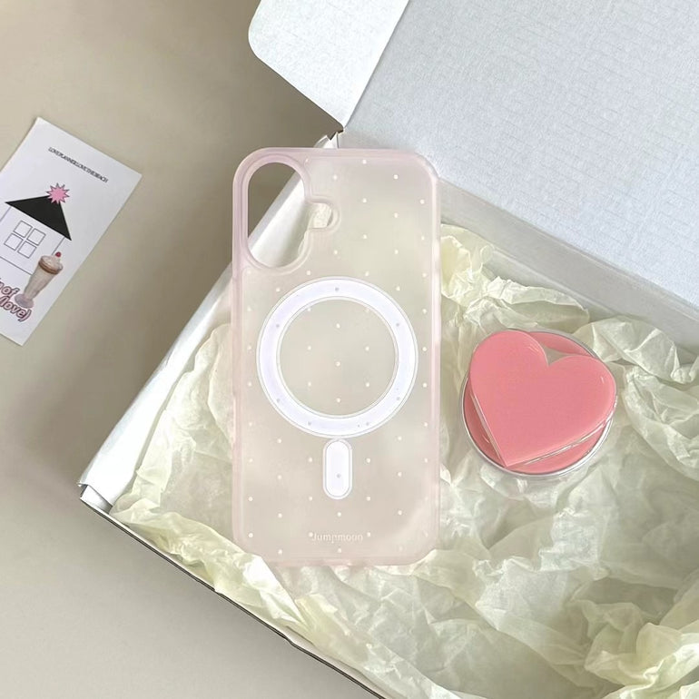 Pastel Color Silicon Magsafe Case For iPhone With Heart Magsafe Holder