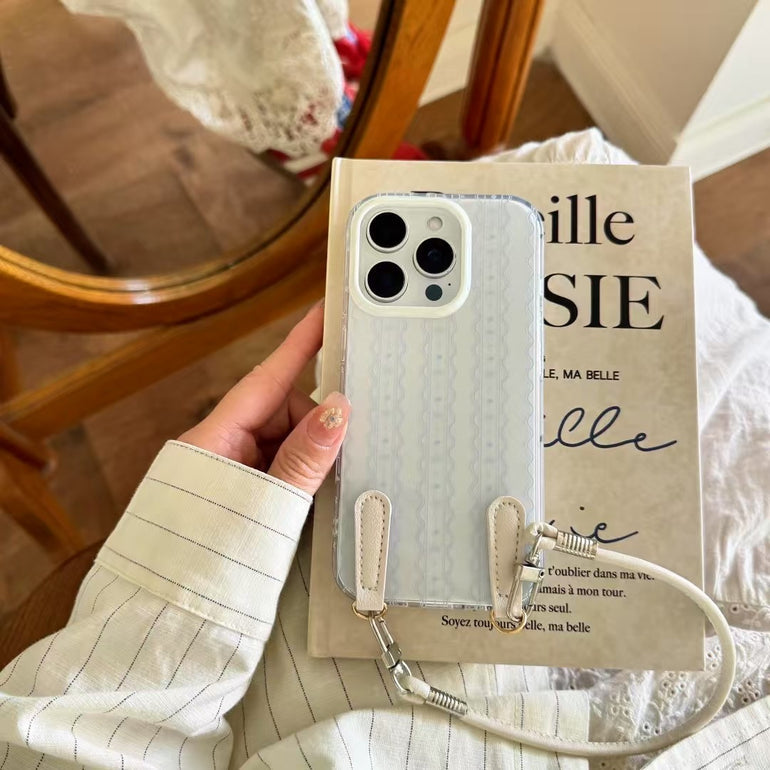 Stripes Designer Case For iPhone With Hand Bracelet