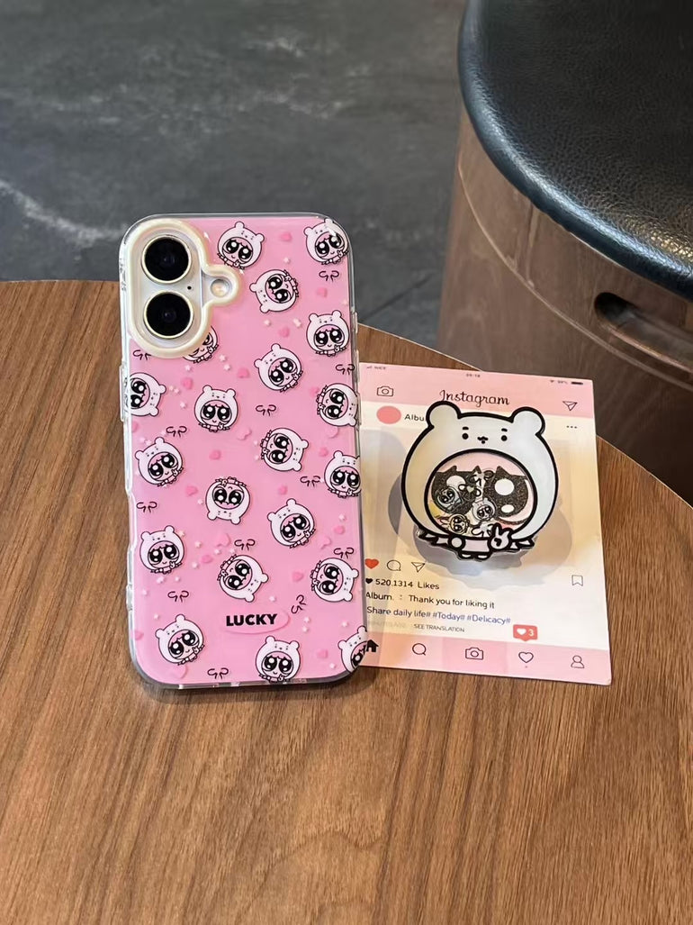 Lucky Girls Silcion Case For iPhone With Holder