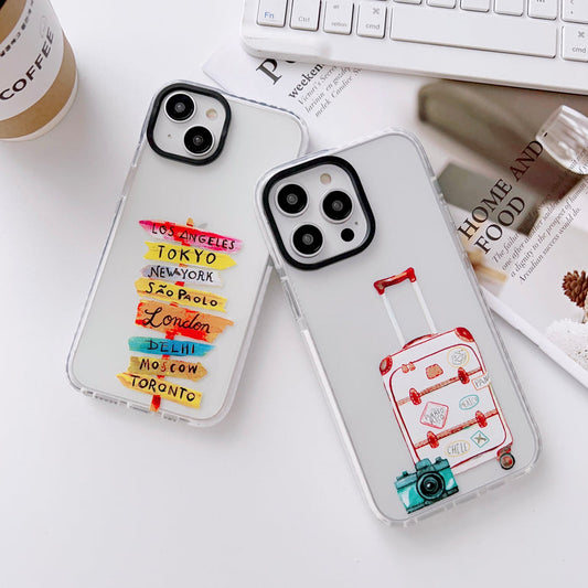 iPhone Impact Proof Silicon Case ( Travel Icons )
