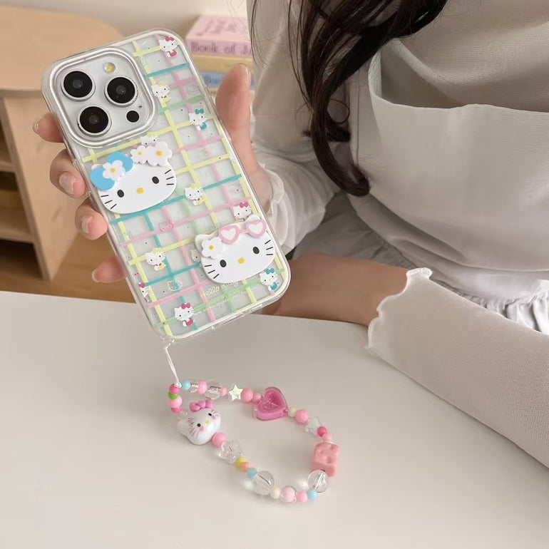 Check Silicon Case For iPhone With Charm