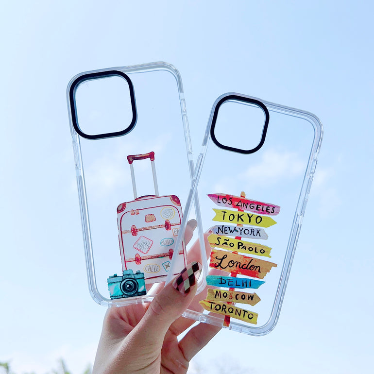 iPhone Impact Proof Silicon Case ( Travel Icons )