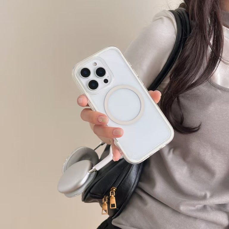 Solid Color Bumper Hybrid Magsafe Designer Case For iPhone