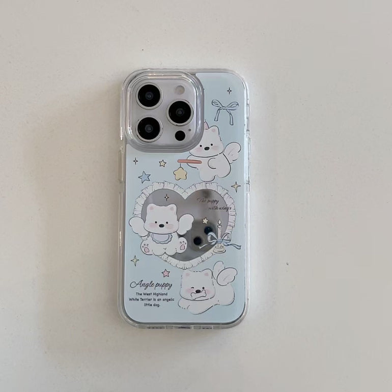 Angel Puppy Mirror Case For iPhone