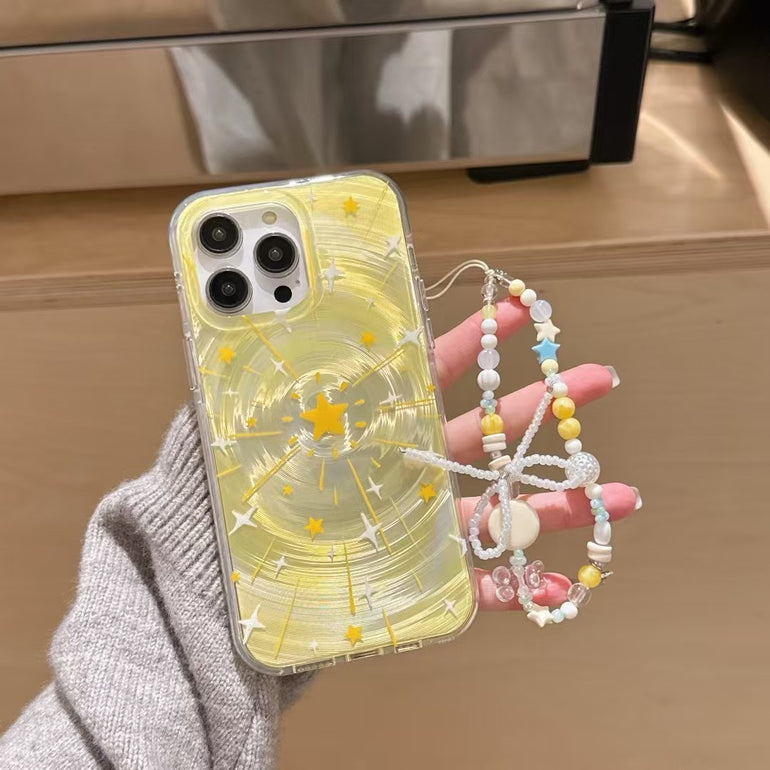 Star Designer Silicon Case For iPhone With Charm