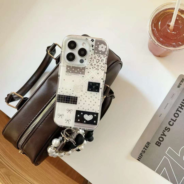 Designer Silicon Case For iPhone With Beaded Charm