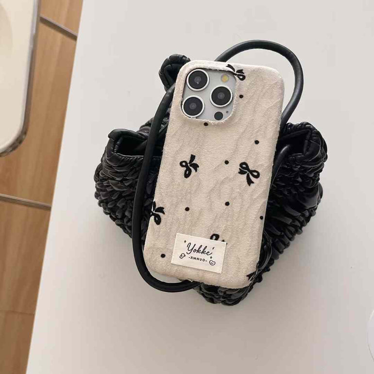 Bow Pattern Embroidery Case For iPhone