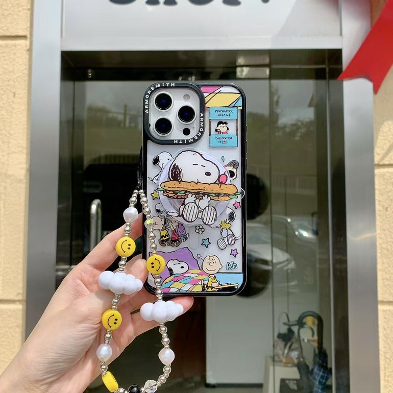 Dog With Hotdog Magsafe Designer Case For iPhone With Magsafe HolderAnd Charm