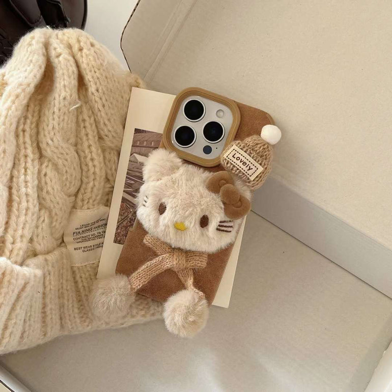 Brown Kitty Plush With Scarf iPhone Case