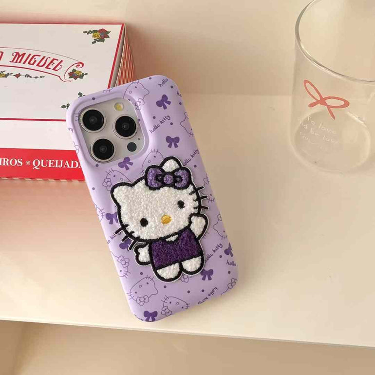 Baby Cartoon Fluffy Embroidery Case for iPhone