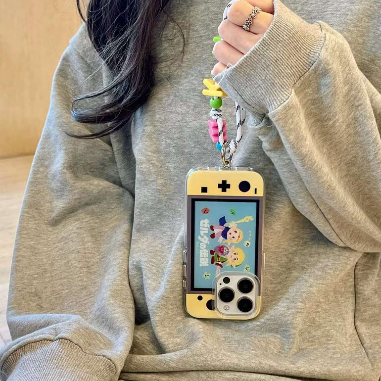 90s Game Style Silicon iPhone Case With Charm