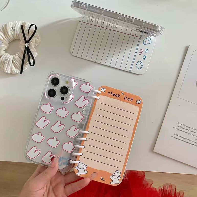 Bunny Diary Style Flip Case For iPhone