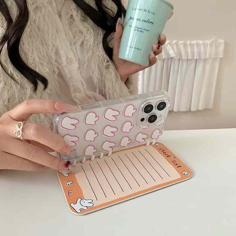 Bunny Diary Style Flip Case For iPhone