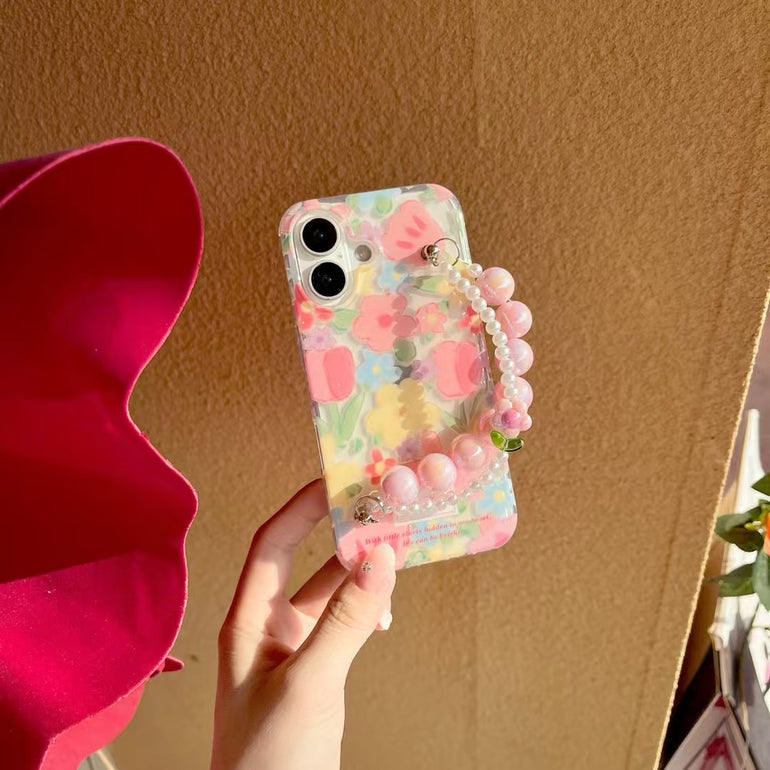 Flower Silicon Case For iPhone Charm With Anti Fall Holder